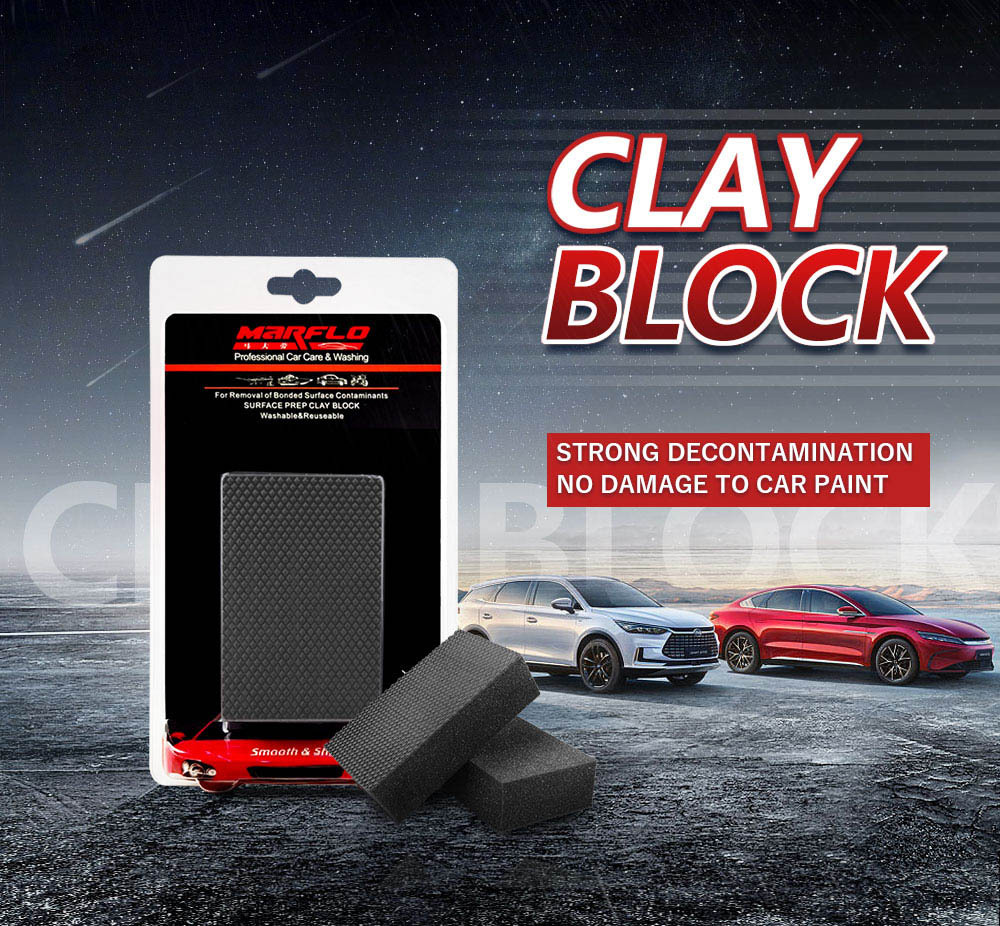 Microfiber Clay Block Ultra Clay Scrubber Removal of Paint Contaminants and Deep Clean Glass