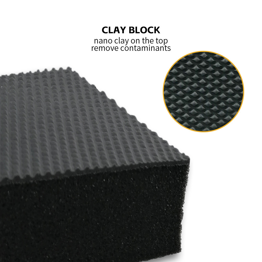 Microfiber Clay Block Ultra Clay Scrubber Removal of Paint Contaminants and Deep Clean Glass