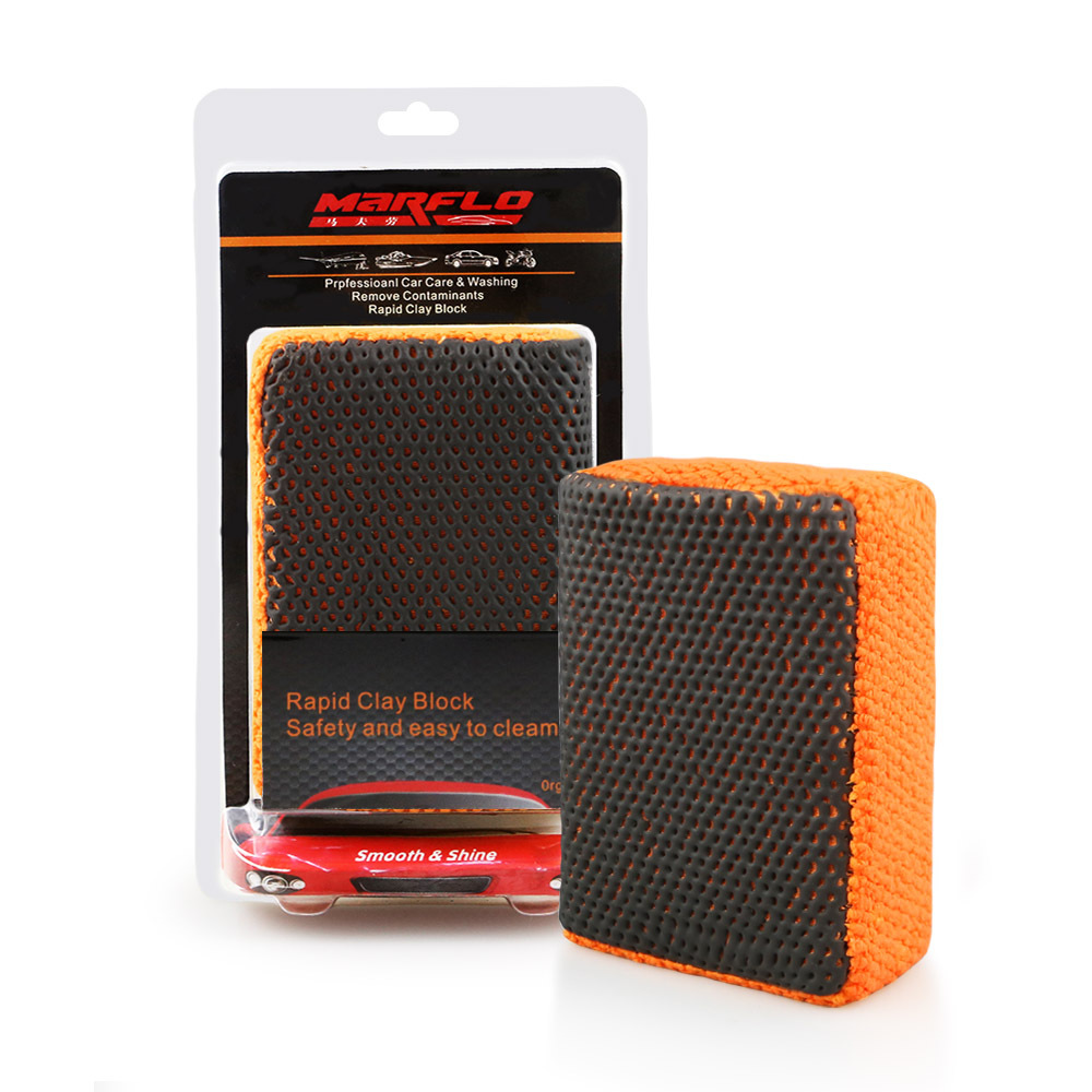 Microfiber Clay Block Ultra Clay Scrubber Removal of Paint Contaminants and Deep Clean Glass