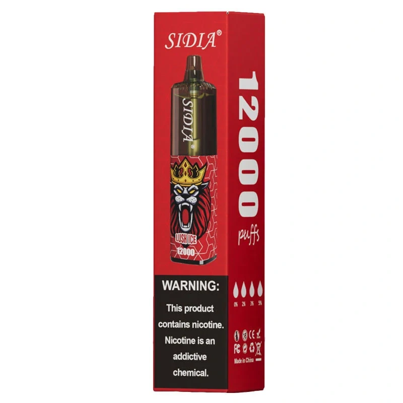 Высококачественная одноразовая электронная сигарета SIDIA 12000.(Вкус: сочный лед) 12000 штук.20 мл жидкости.Электронная сигара0% / 2% / 3% / 5% никотин