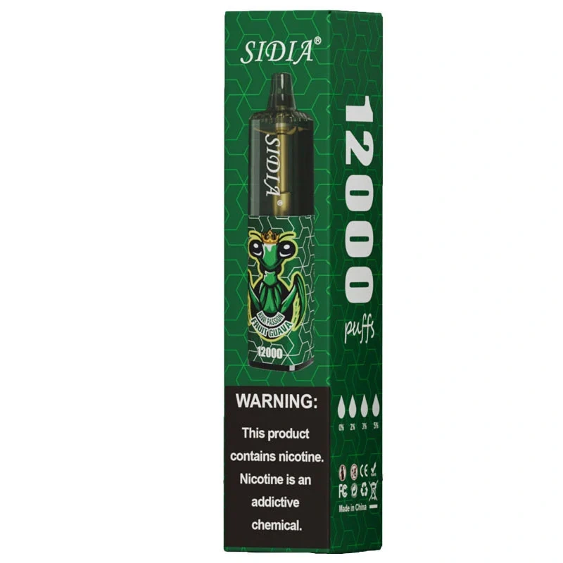 Высококачественная одноразовая электронная сигарета SIDIA 12000.(Вкус: ким маракуйя гуава) 12000 штук.20 мл жидкости.Электронная сигара0% / 2% / 3% / 5% никотин