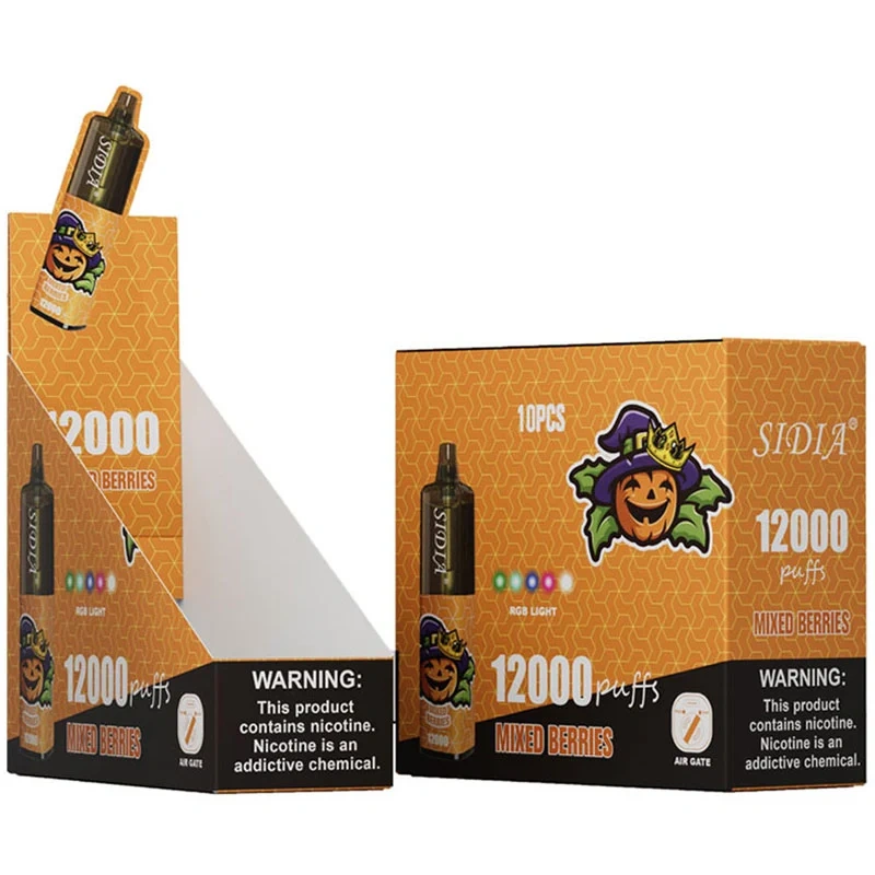 Высококачественная одноразовая электронная сигарета SIDIA 12000.(Вкус: смешанные ягоды) 12000 штук.20 мл жидкости.Электронная сигара0% / 2% / 3% / 5% никотин