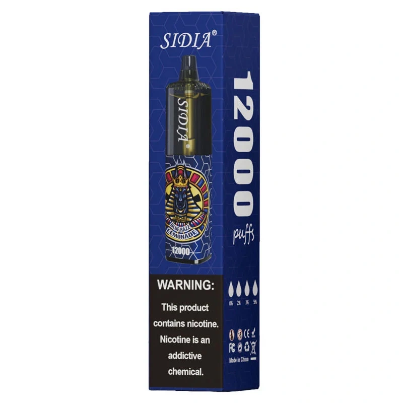 Высококачественная одноразовая электронная сигарета SIDIA 12000.(Вкус: лимонад &quot;блю разз&quot;) 12000 штук.20 мл жидкости.Электронная сигара0% / 2% / 3% / 5% никотин
