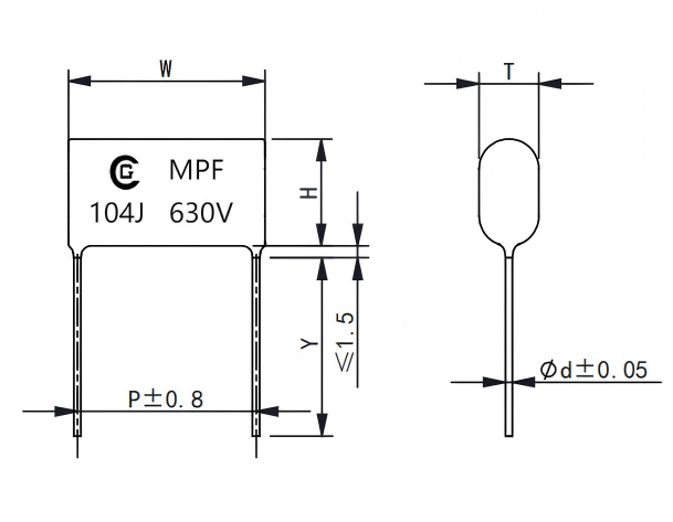 MPF（C37) 金属化聚丙烯膜电容器(浸渍型)  Metallized Polypropylene Film Capacitor (dipped)