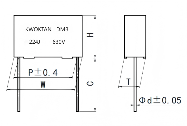 DMB(C84/MMKP84)塑料外壳双面金属化聚丙烯膜电容器Doublesidedmetallizedpolypropylenefilmcapacitor(Box-type）