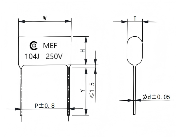 MEF(CL21/C21)金属化聚酯膜电容器Metallized polyester film capacitors