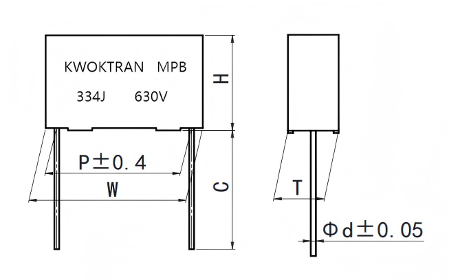 MPB(C33) 金属化聚丙烯膜电容器（盒装） Metallized polypropylene film capacitor(Box-type）