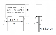 SGB(C3H)  IGBT吸收电容器（PCB)  Snubber capacitor for IGBT(PCB)