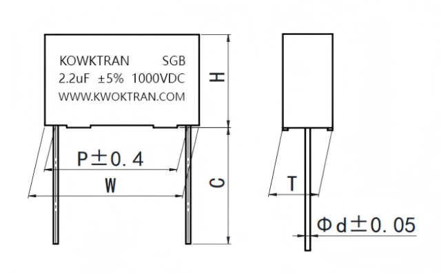 SGB(C3H)  IGBT吸收电容器（PCB)  Snubber capacitor for IGBT(PCB)