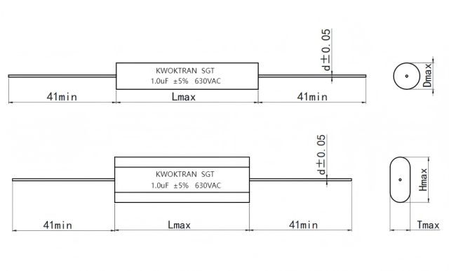 SGT(C16）IGBT吸收电容器（轴向）Snubber capacitor for IGBT （Axial-type）