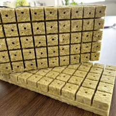 1.6 Inch Rockwool Starter Cubes 40x40x40mm - pH Buffered Hydroponic Plugs for Seedlings & Microgreens | Sterile Grow Blocks w/Optimal Water Retention (50-Pack)