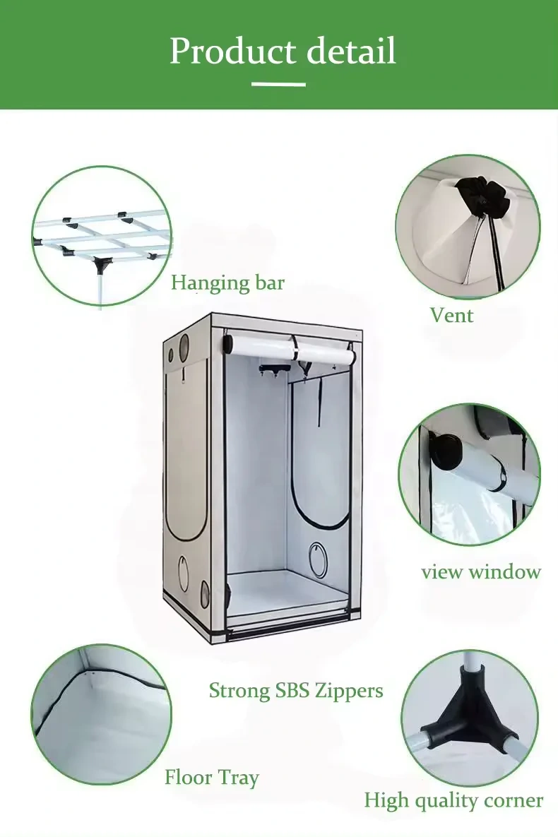 80x80x160cm Grow Tent - Reflective Mylar Hydroponic Grow Box for Indoor Plants (2.6x2.6x5ft)