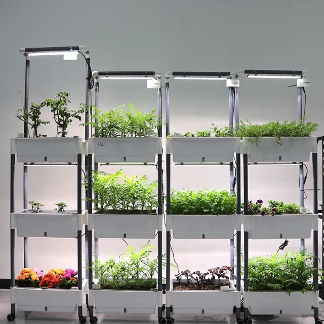 Smart Hydroponic System with LED Grow Lights - Indoor Garden Kit for Vegetables, Fruits, Flowers