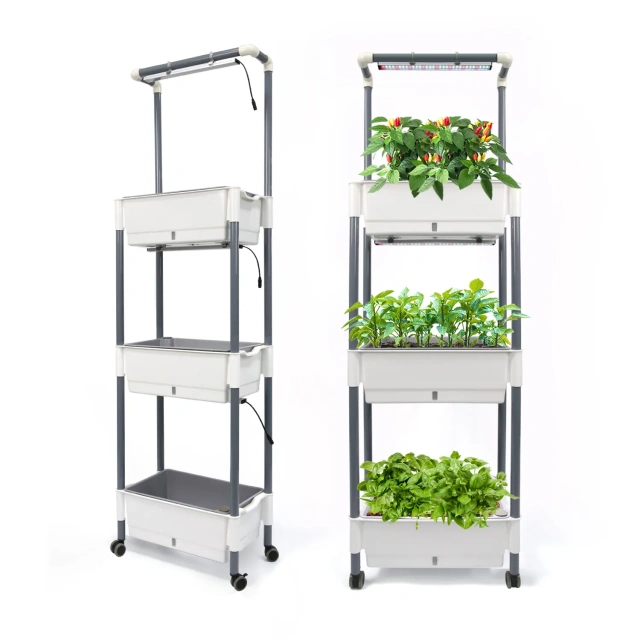 Smart Hydroponic System with LED Grow Lights - Indoor Garden Kit for Vegetables, Fruits, Flowers