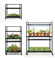 3-Tier Indoor Plant Stand with Full Spectrum LED Grow Light - For Herbs, Succulents & Seed Starting