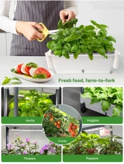Smart Hydroponic System with LED Grow Lights - Indoor Garden Kit for Vegetables, Fruits, Flowers
