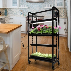 Adjustable 2-Layer Mini Greenhouse with LED Growing System Indoor Planter Garden for Microgreens and Wheatgrass Seeds