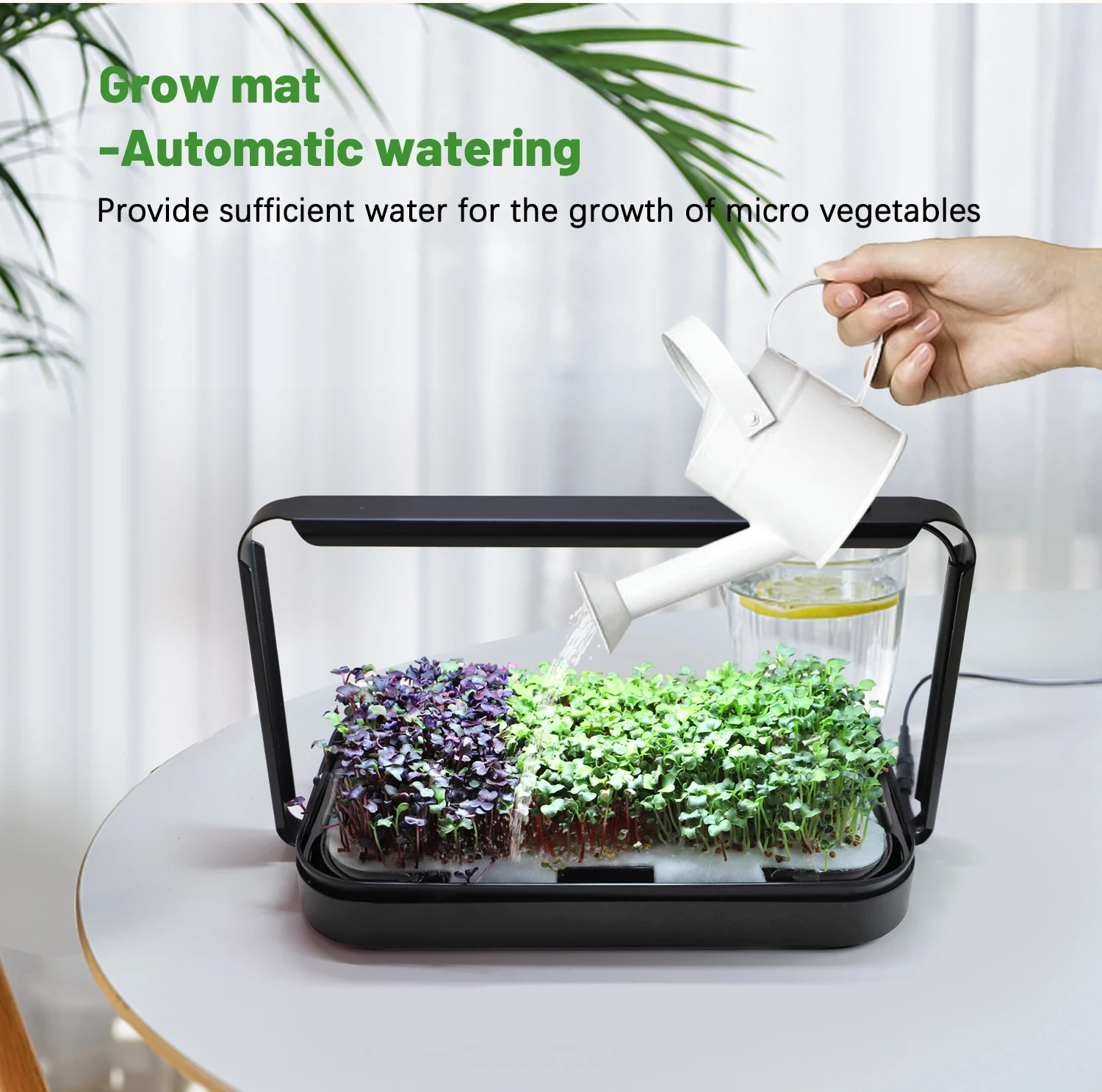 Height Adjustable Microgreen Tray Kit Smart Indoor Desk Planter Garden with Grow Bag & 16W Light & Mat Smart Home Products