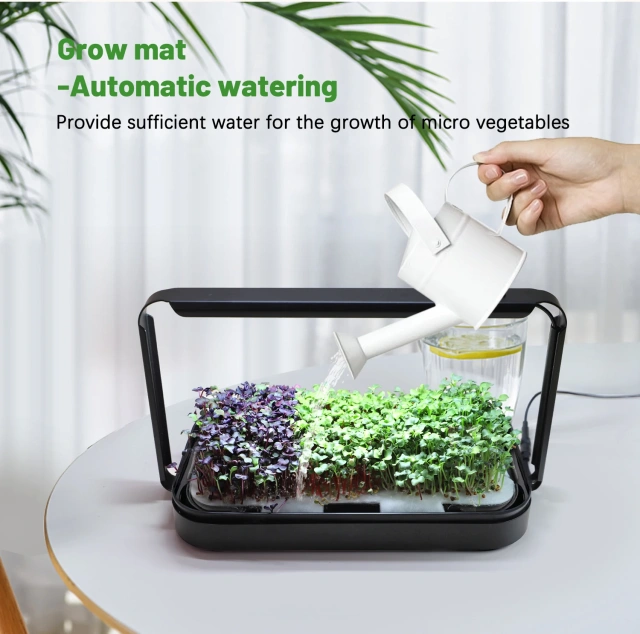 Height Adjustable Microgreen Tray Kit Smart Indoor Desk Planter Garden with Grow Bag & 16W Light & Mat Smart Home Products