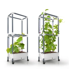 Smart Automatic Watering Climbing Planter Stand - Indoor Vertical Garden System with LED Grow Light for Tomatoes, Cucumbers, Flowers