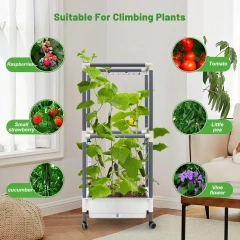 Smart Automatic Watering Climbing Planter Stand - Indoor Vertical Garden System with LED Grow Light for Tomatoes, Cucumbers, Flowers