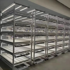 Mobile Vertical Grow Rack System - Indoor Microgreens Farming with Adjustable Shelves and LED Grow Light