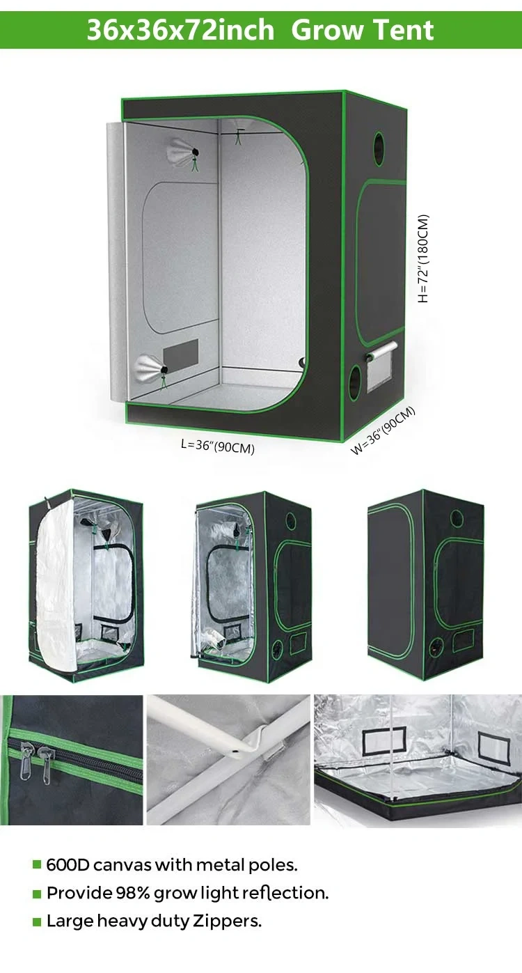 60x60x120cm Grow Tent Complete Kit - Diamond Reflective Mylar Hydroponic System w/ Observation Window | 2x2x4ft Indoor Plant Tent