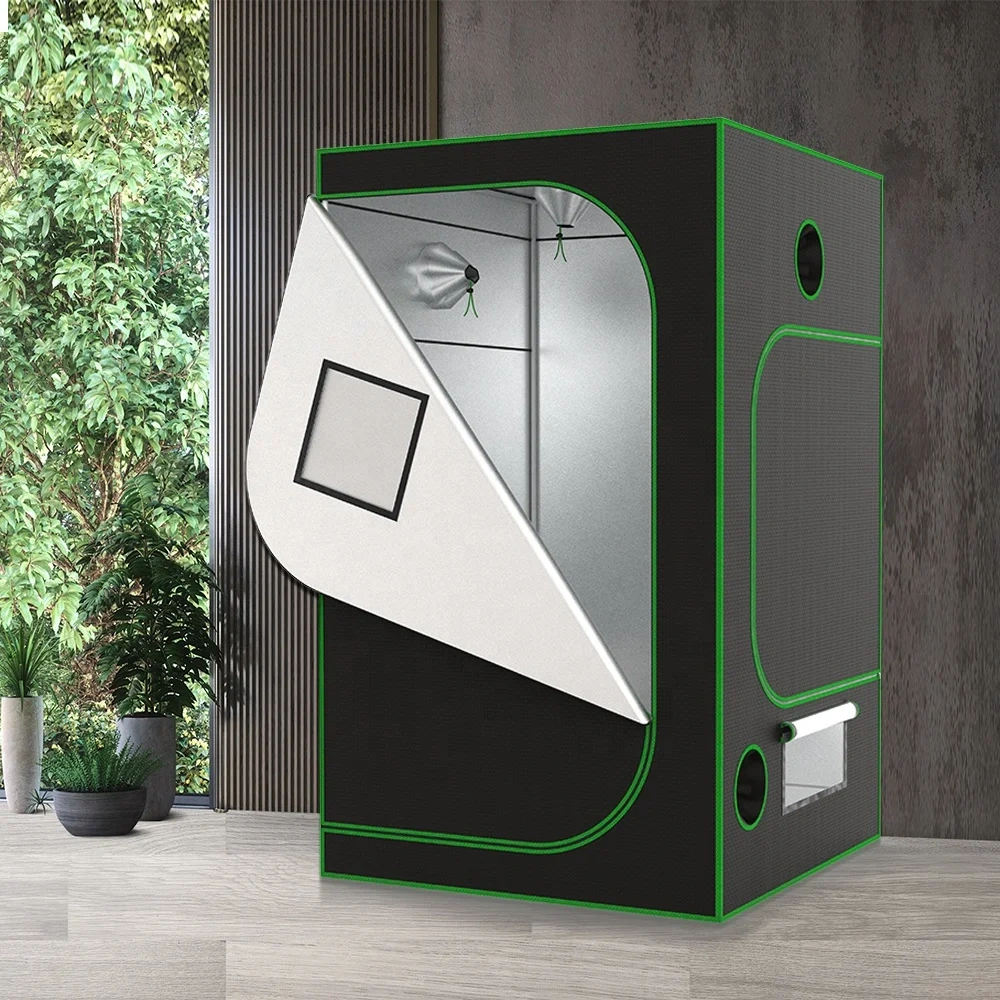 60x60x120cm Grow Tent Complete Kit - Diamond Reflective Mylar Hydroponic System w/ Observation Window | 2x2x4ft Indoor Plant Tent