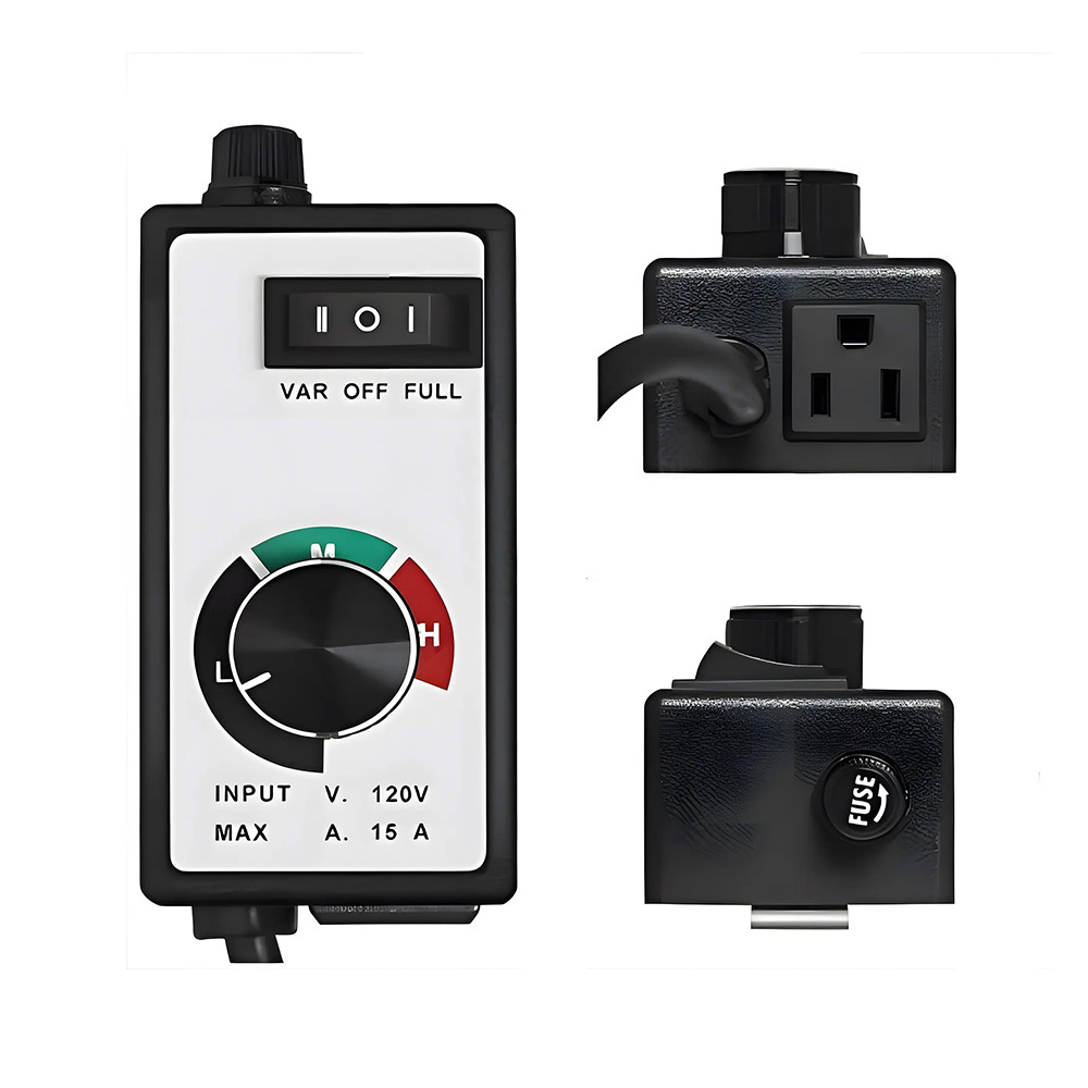 120V 15A Variable Fan Speed Controller for Inline Duct Fan Vent Blower, 1500W 3-Speed Adjustable HVAC Ventilation Exhaust Cooling Controller with US Plug