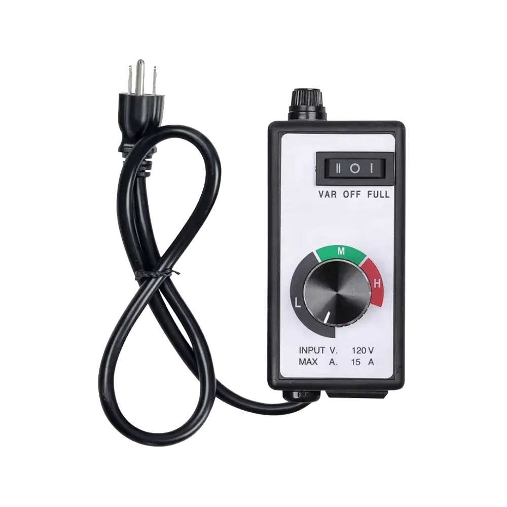 120V 15A Variable Fan Speed Controller for Inline Duct Fan Vent Blower, 1500W 3-Speed Adjustable HVAC Ventilation Exhaust Cooling Controller with US Plug