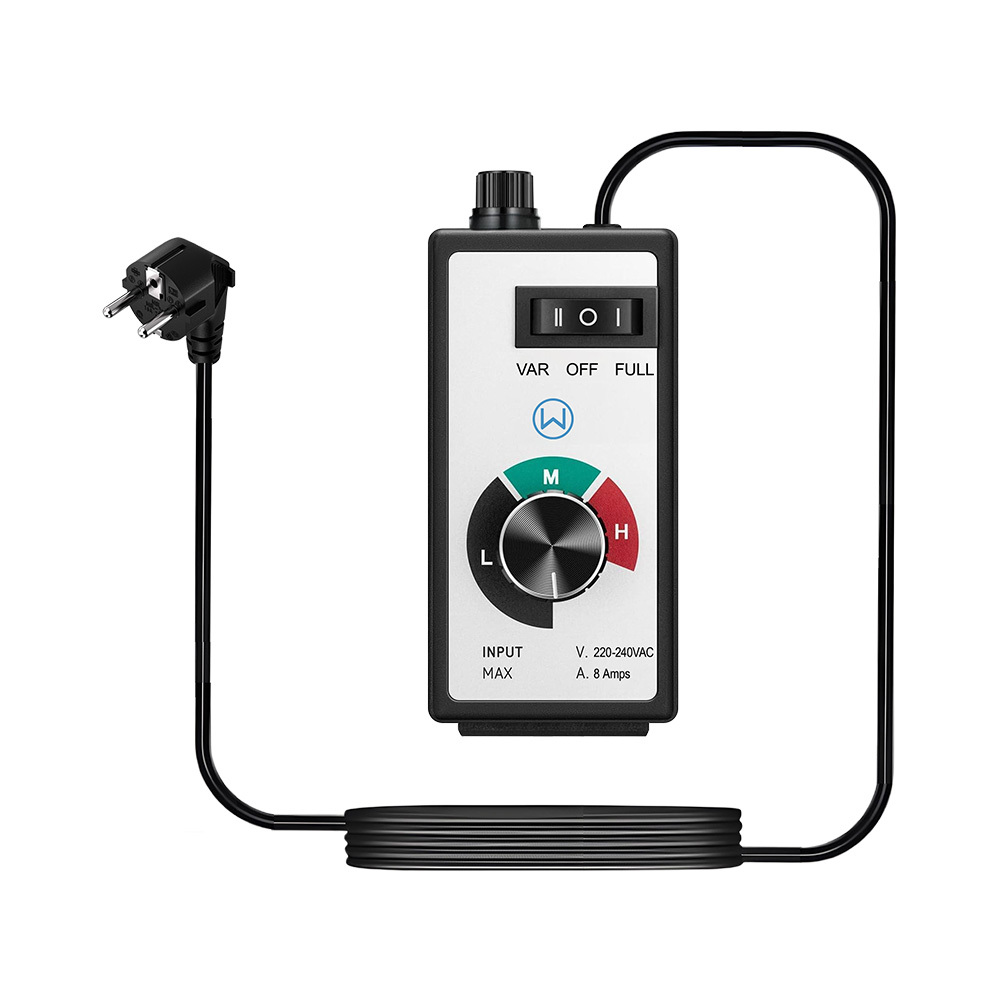 230V 50Hz 8A Variable Speed Controller with EU Plug – Inline Duct Fan Blower Speed Control Switch for HVAC and Ventilation Applications