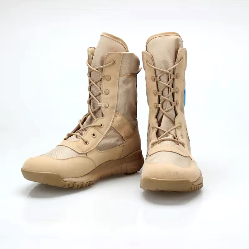 Summer Ultra Lightweight Breathable CQB Military Combat Boots High-Top Desert Canvas Outdoor Shoes