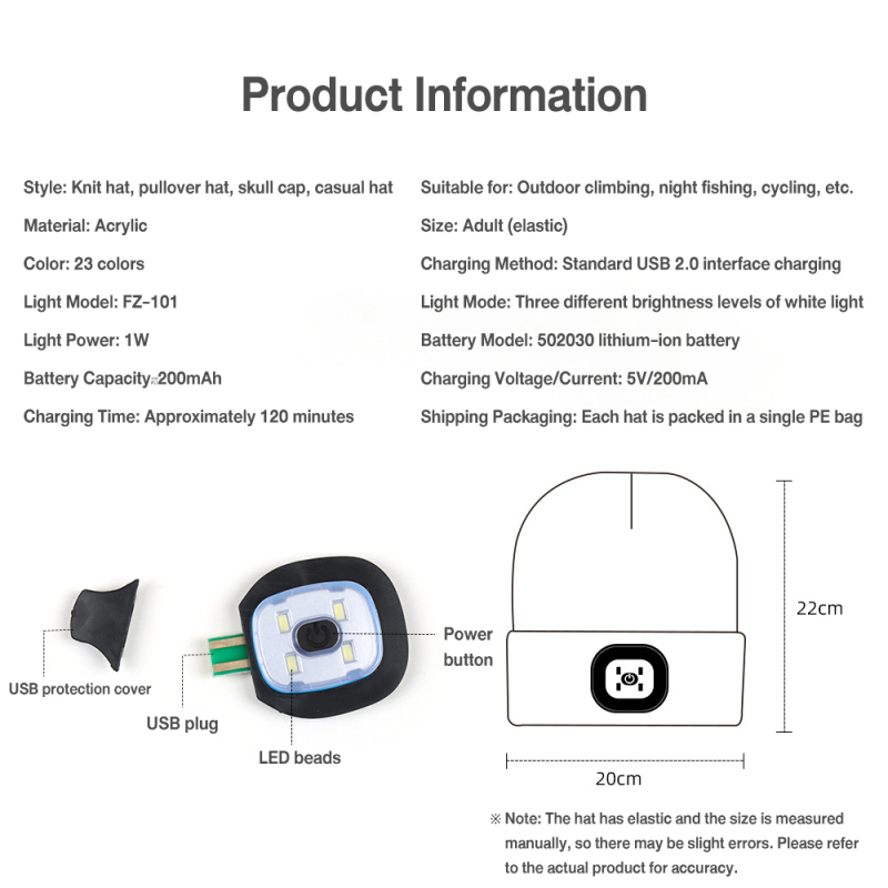 Bluetooth Beanie with Light, Unisex USB Rechargeable LED Headlamp Hat with Headphones, Built-in Speakers & Mic Winter Knitted Night Lighted Music Beanie, Gifts for Men Women Teen