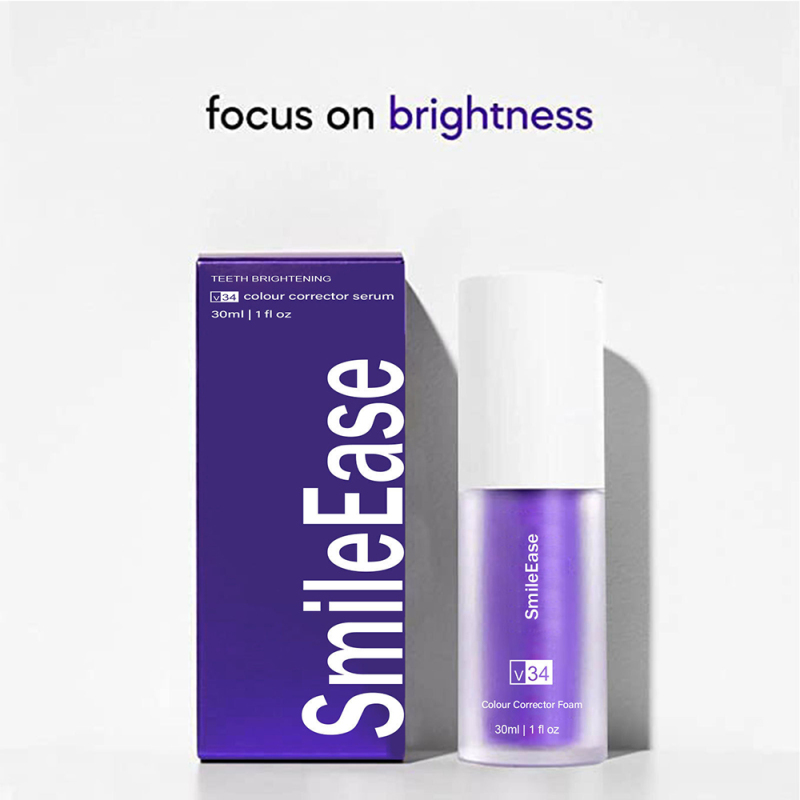 V34 Original SmileEase Purple Whitening Toothpaste Reduce Yellow Removal Smoke Stain Toothpaste Oral Tooth Whitening Products