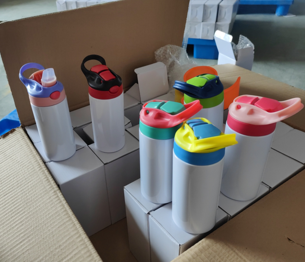 Bob 12oz Sublimation Kids Water Bottles Straight Tumblers USA Warehouse Stocked