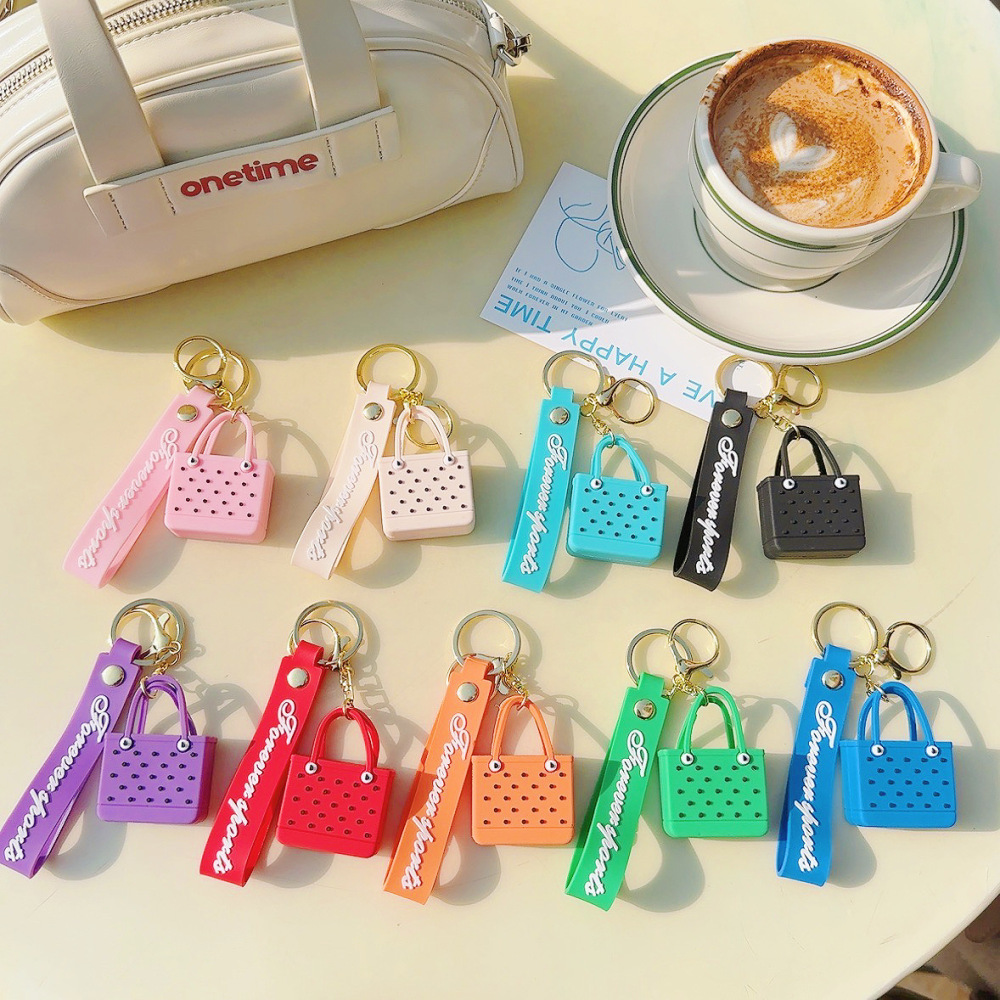Bob Hot Sales 9 colors Custom EVA Cartoon Bag Cute Car Accessories Rubber Key Chains