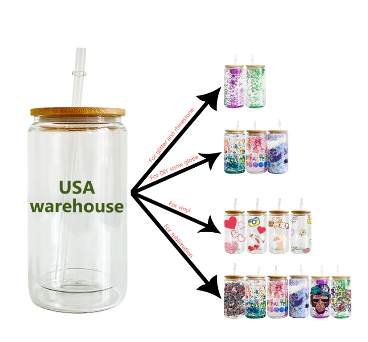 Zella USA Warehouse 16oz Snow Globe Glass Cups