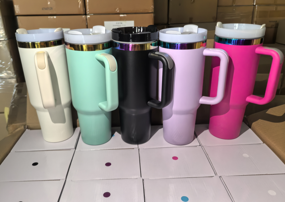 Bob USA warehouse 40oz rainbow plated new launch laser engrave tumblers