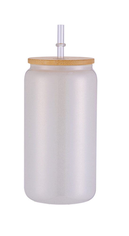 Fiona 16oz Sublimation Glitter Glass Cups with Bamboo Lids USA Warehouse Pre-order