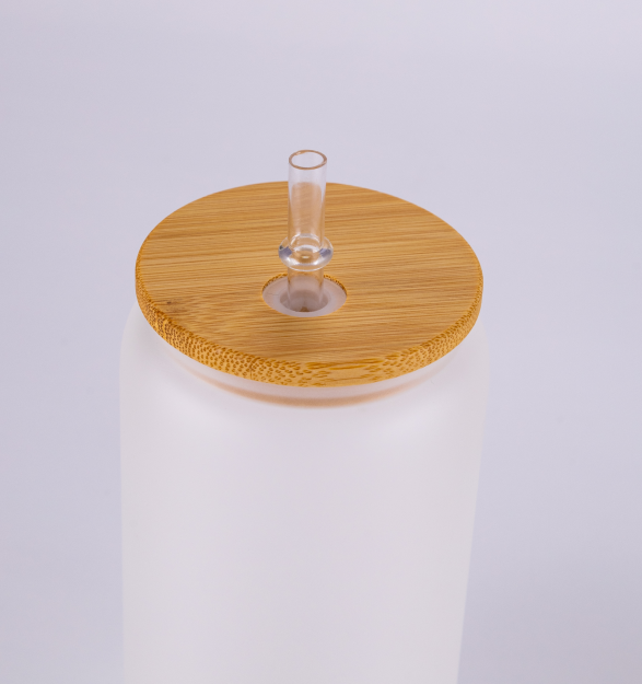 Fiona 16oz Clear Frosted Sublimation Glass Cups With Bamboo Lids USA Warehouse Pre-order