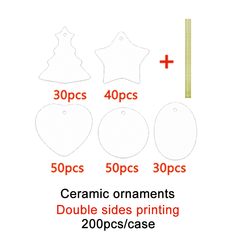 Fiona Ceramic/MDF/Aluminium Sublimation Christmas Ornaments USA Warehouse Stocked