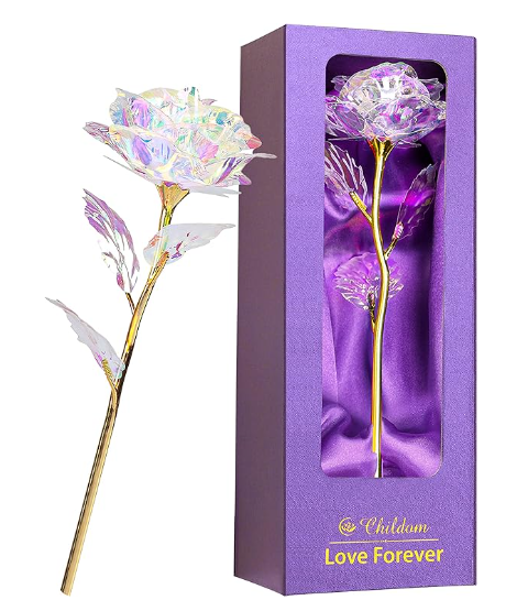 Fiona 2024 24K Gold Colorful Rose Flowers Gift for Valentine's Day Sea Shipping