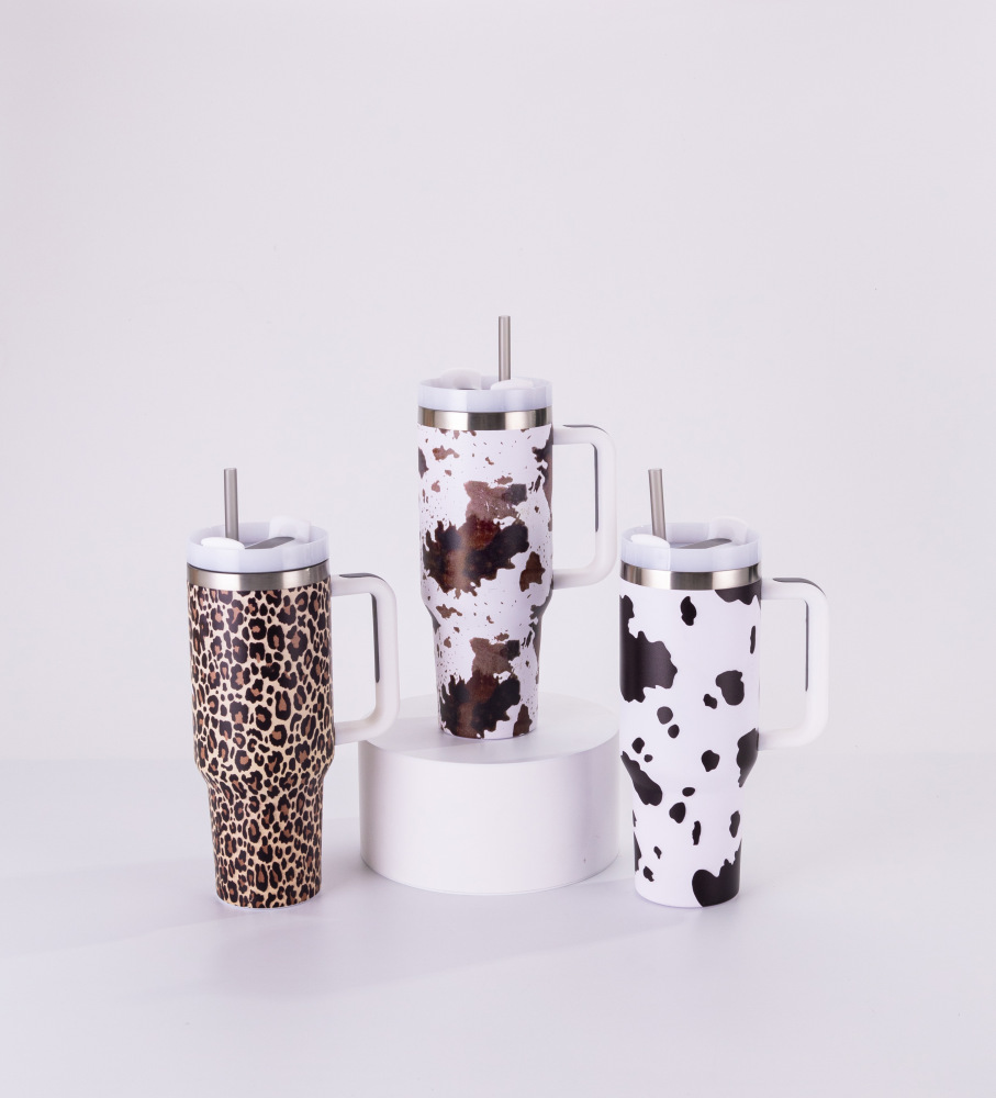 Fiona 40oz Second Generation 5D Leopard Print Mugs Mixed Color USA Warehouse Stocked