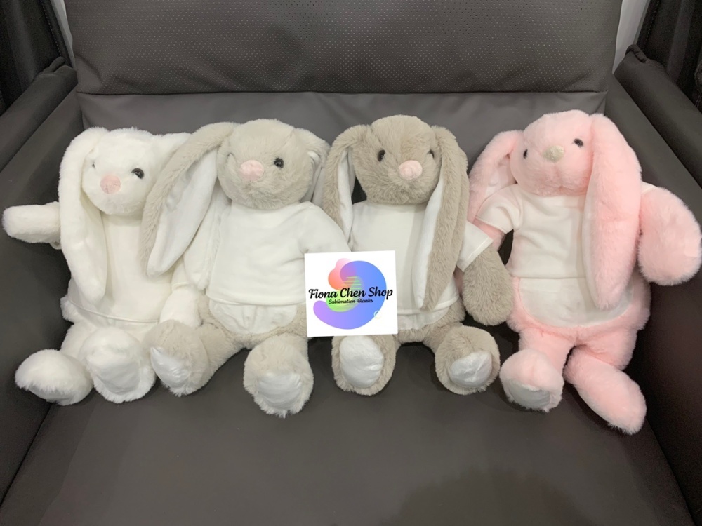 Fiona 35cm Sublimation Easter Bunnies Plush Doll with Shirt USA Warehouse Pre-order
