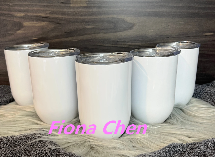 Fiona 12oz Sublimation Straight Sublimation Wine Tumblers Cups USA Warehouse Stocked