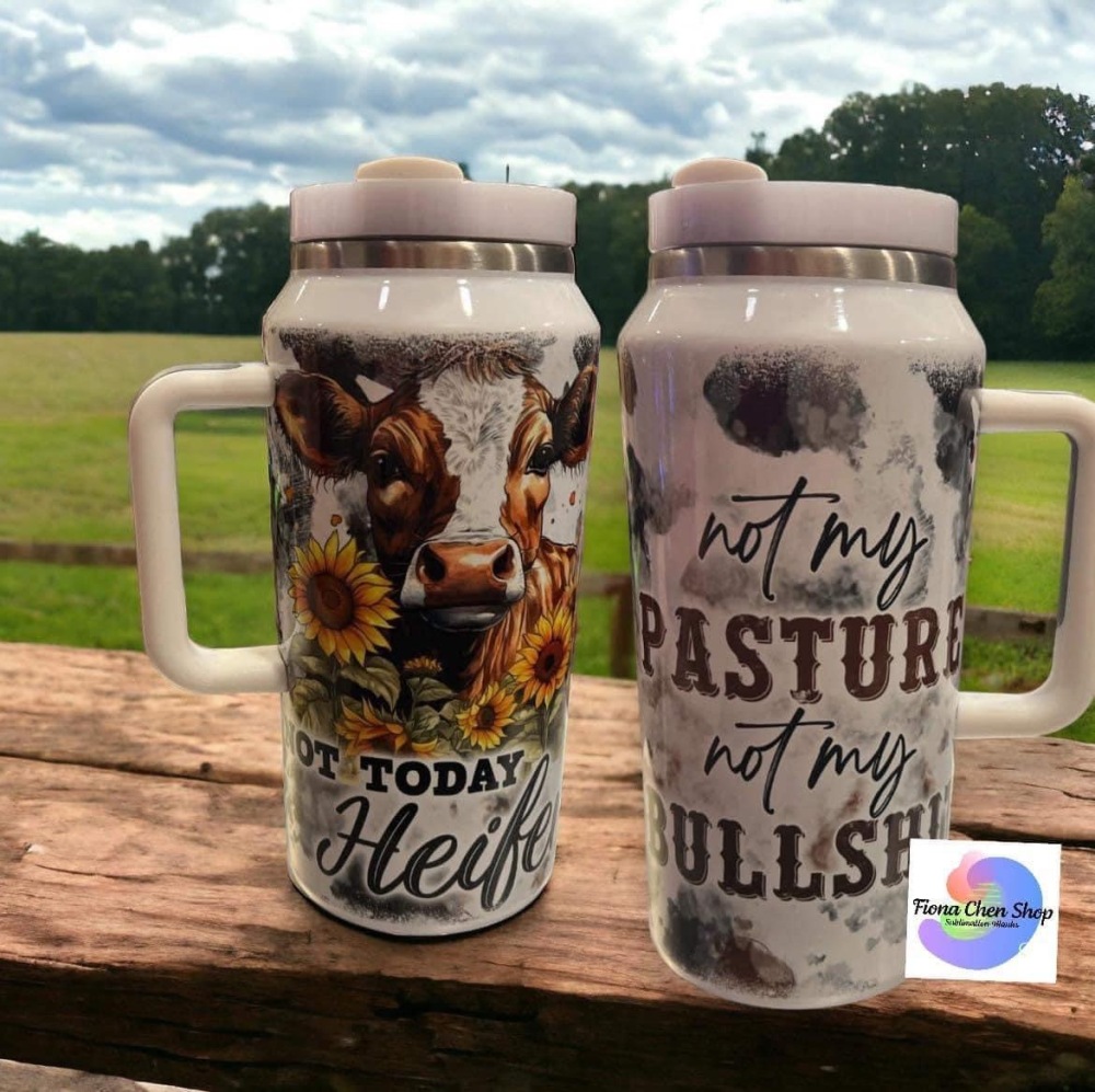 Fiona 64oz Sublimation White Travel Mugs With Handle USA Warehouse Stocked