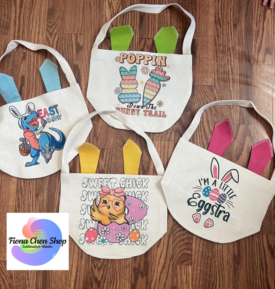 Fiona 25*31cm Sublimation Easter Bunny Baskets USA Warehouse Stocked