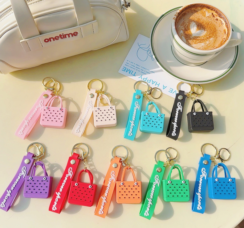 Fiona EVA Bag Rubber Key Chainsm Mixed Color Air Shipping
