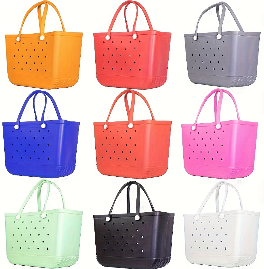 Fiona Rubber Shoudler Tote Beach Bags Middle and Large EVA Bogg Bags China Warehouse Stocked