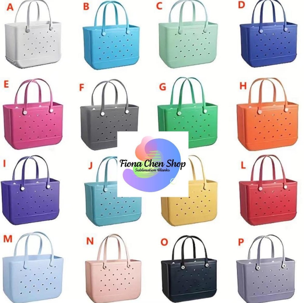Fiona Rubber Shoudler Tote Beach Bags Middle and Large EVA Bogg Bags China Warehouse Stocked